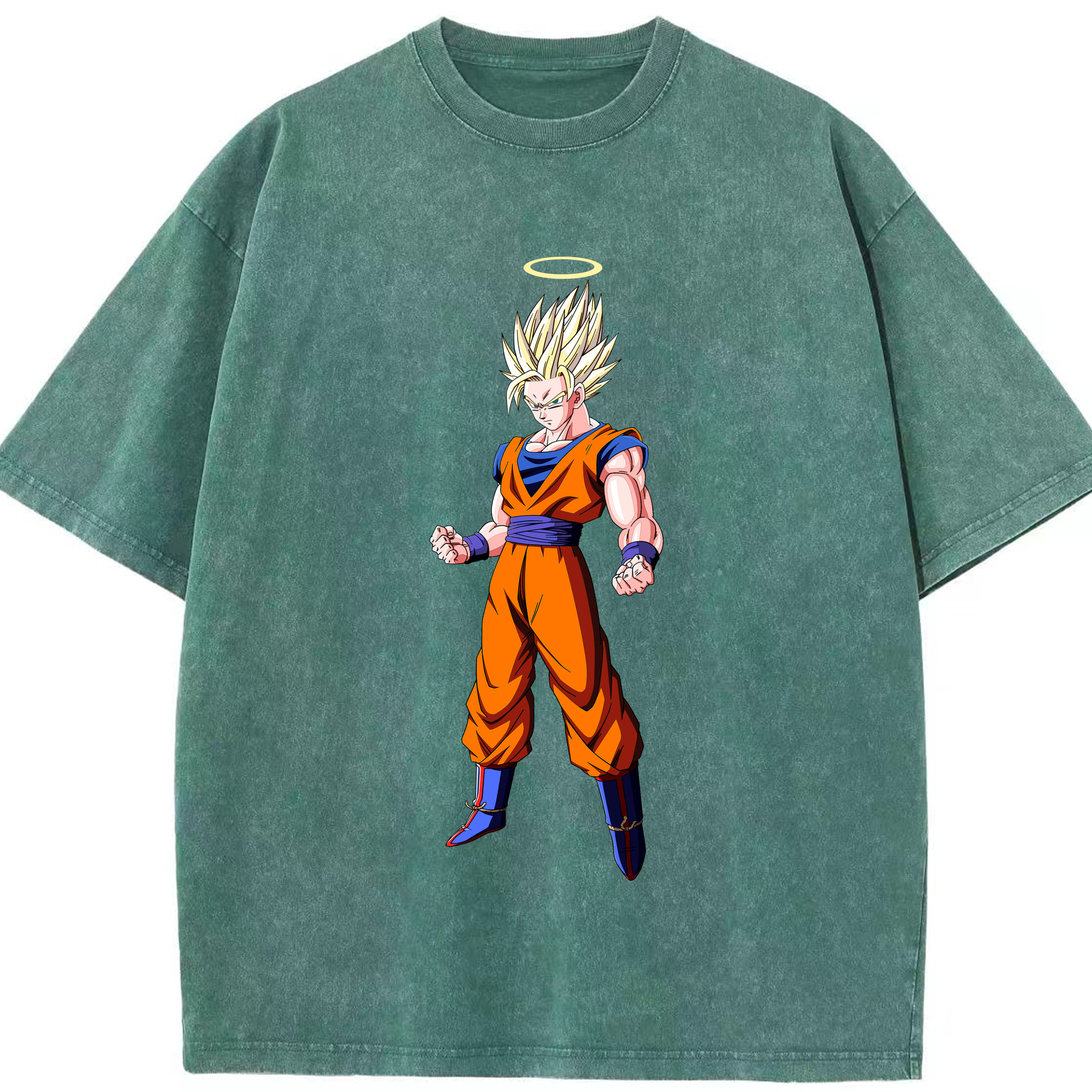 （画像用） ドラゴンボール 孫悟空（そん ごくう）Son Goku カカロット DRAGON BALL Kakarotto 綿100% ヴィンテージ風 半袖Tシャツ（フロントプリント）